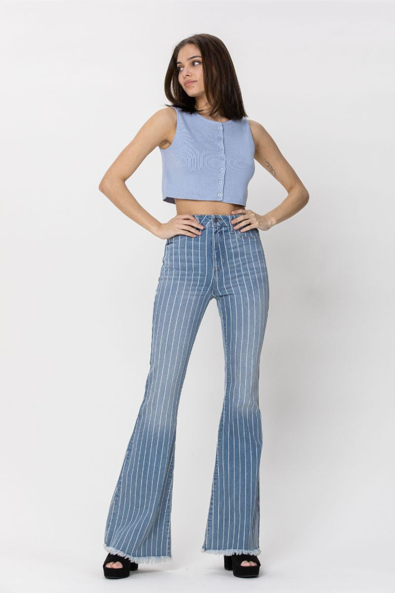 Sonora Stripe Flare Jeans