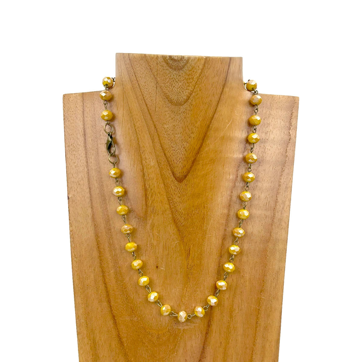 17in Crystal Bead Necklace with Copper Chain