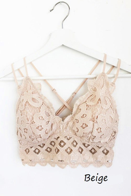 Hattie Crochet Lace Bralette | Beige