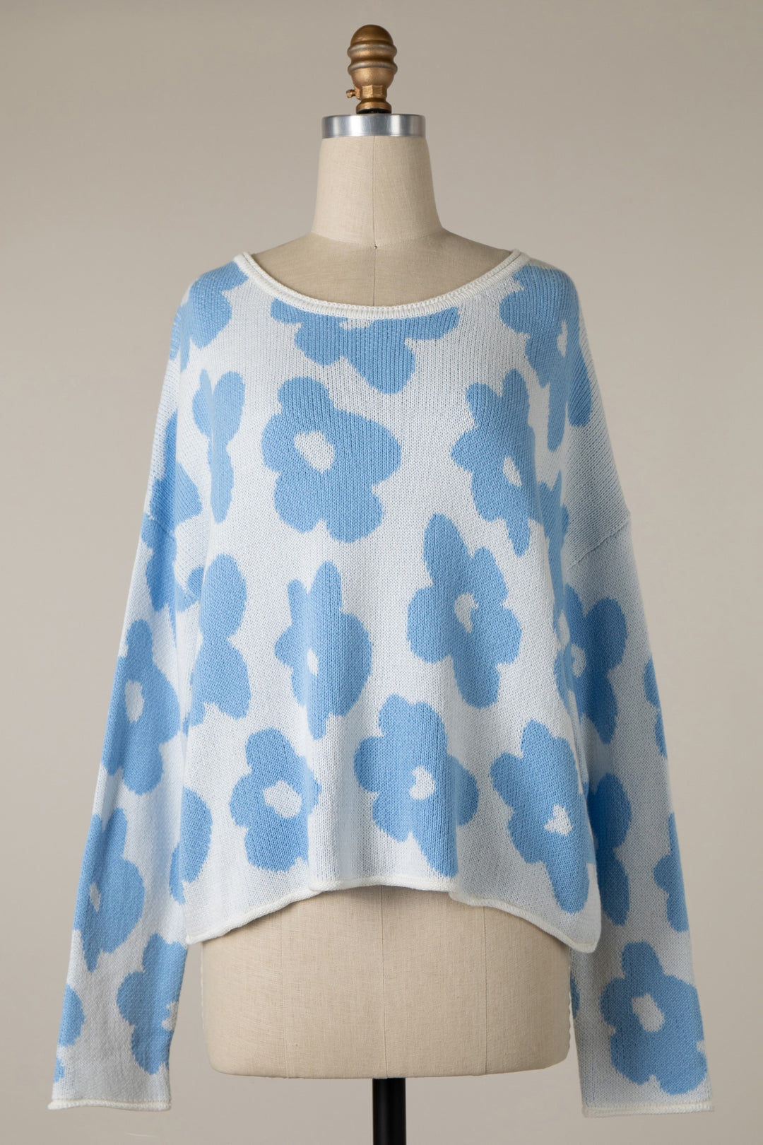 Floral Dreams Sweater | Ivory/Blue