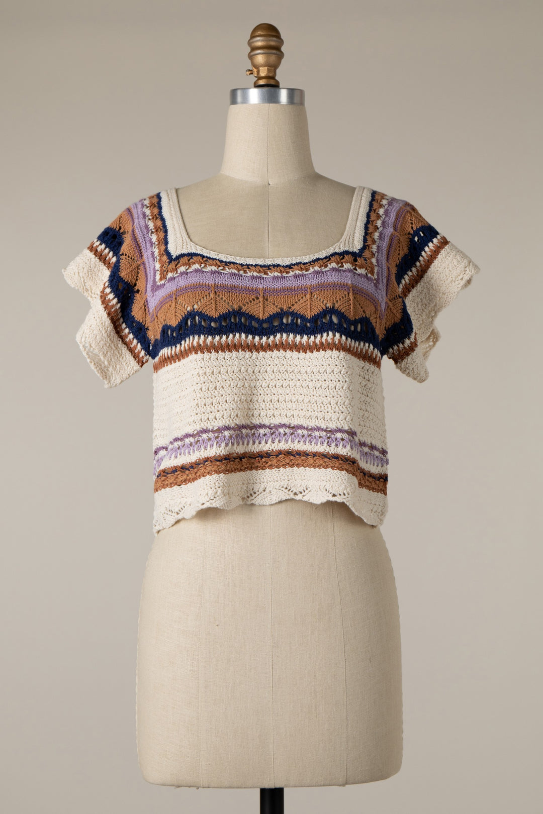Sundance Multicolor Crochet Top