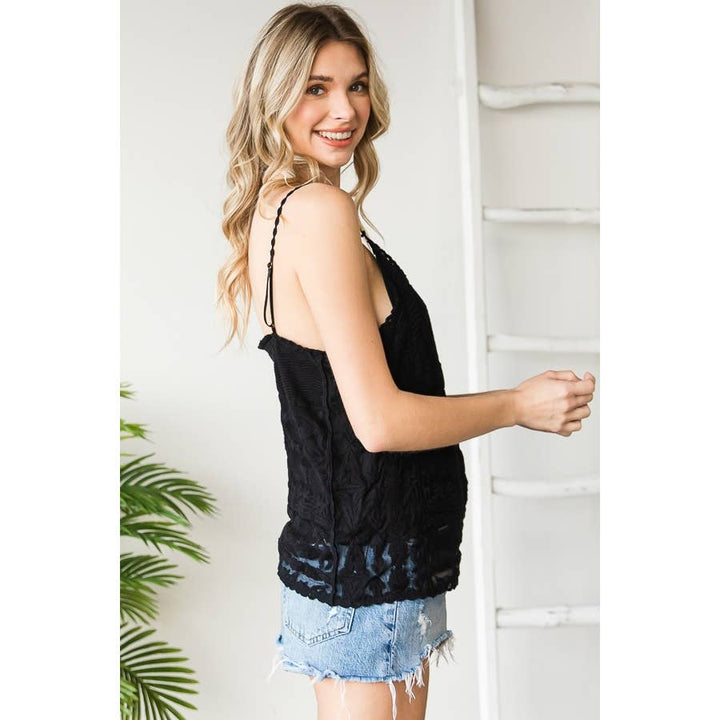 Boho Belle Crochet Lace Top | Black