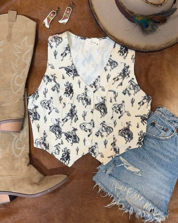 Arden Bucking Horses Woven Vest
