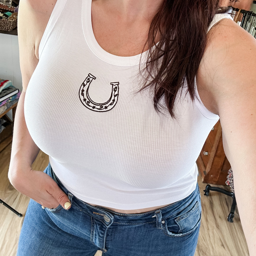Horseshoe Embroidered Tank