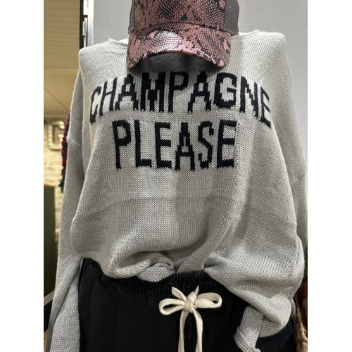 CHAMPAGNE PLEASE Sweater (Grey)
