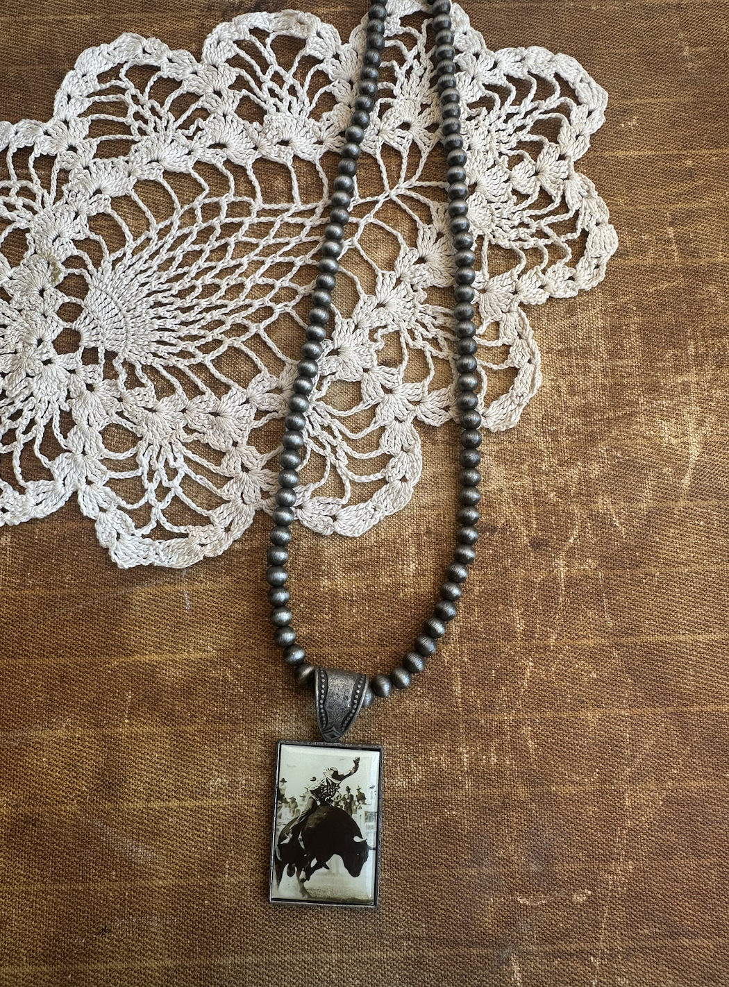 Spirit of the Rodeo Rectangle Pendant Necklace