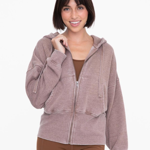 CozyTaper Fleece Hoodie Jacket (Cocoa)