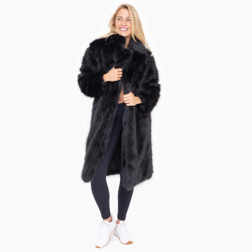 Longline Faux Fur Coat