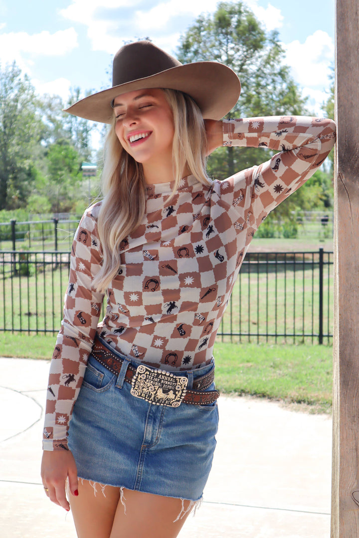 Rusty Wrangler Mesh Top