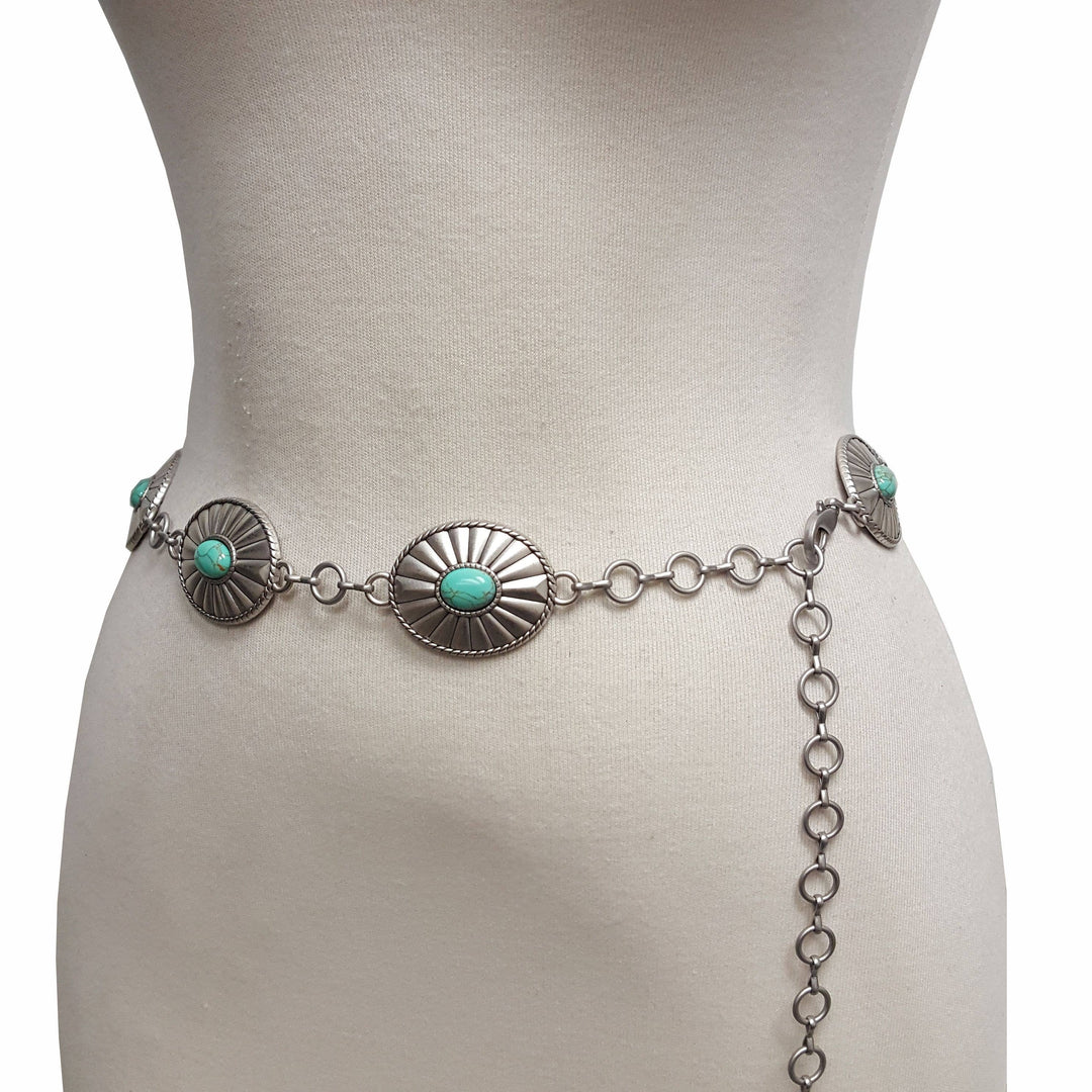 Turquoise Trails Concho Belt (One Size)