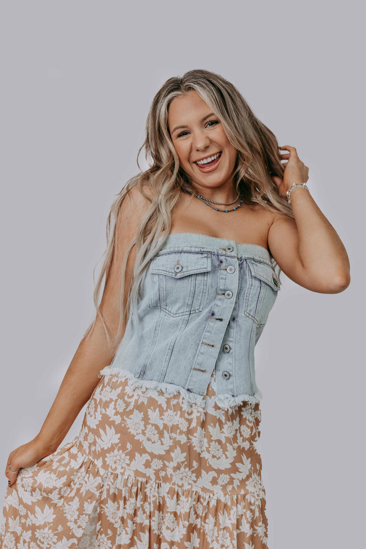 Ranchland Blues Strapless Top