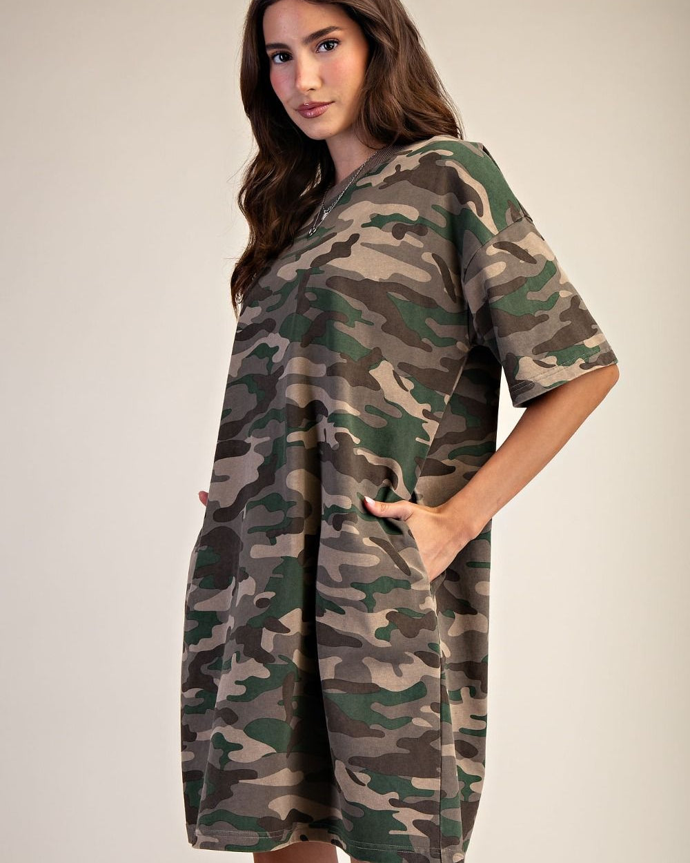 Camo Print T-Shirt Dress