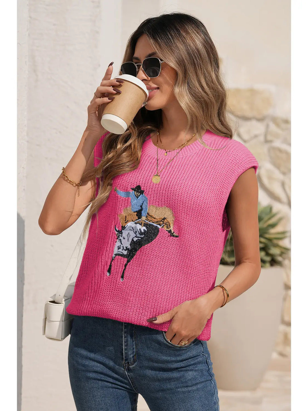 Western Rodeo Round Neck Sweater