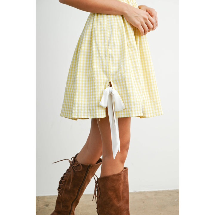 Gingham Mini Sundress | Yellow