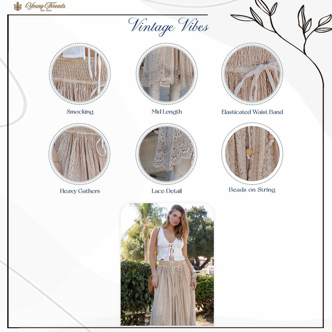 Prairie Dream Lace Midi Skirt