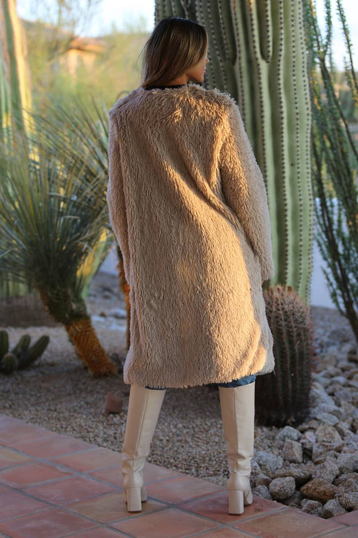 Idaho Luxe Faux Fur Coat | Tan
