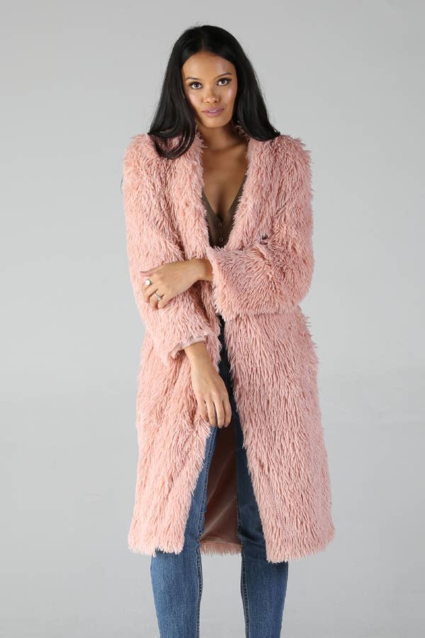 Idaho Luxe Faux Fur Coat | Tan