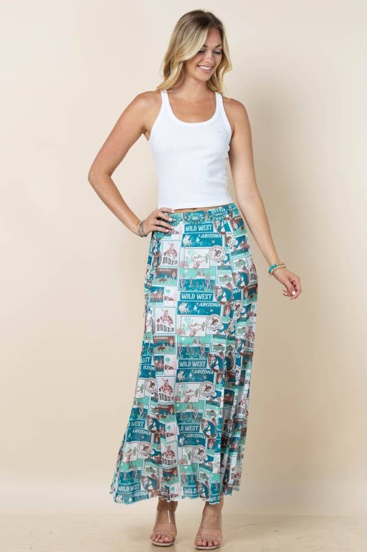 Bailey Wild West Print Mesh Skit