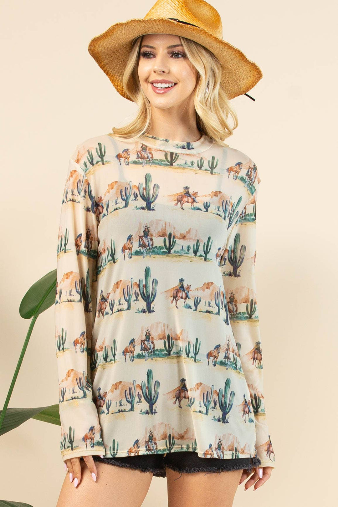 Penelope Western Cowgirl Mesh Top