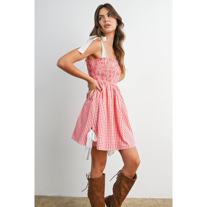 Gingham Mini Sundress | Yellow