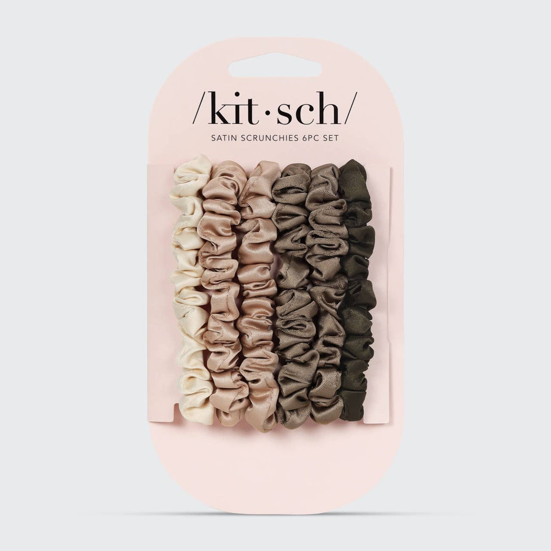 Ultra Petite Satin Scrunchies 6pc | Eucalyptus