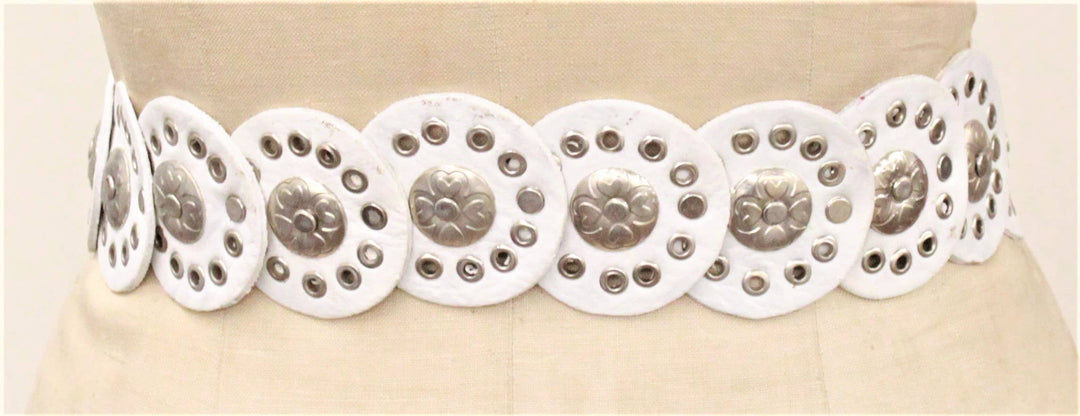 High Desert Concho Belt | White