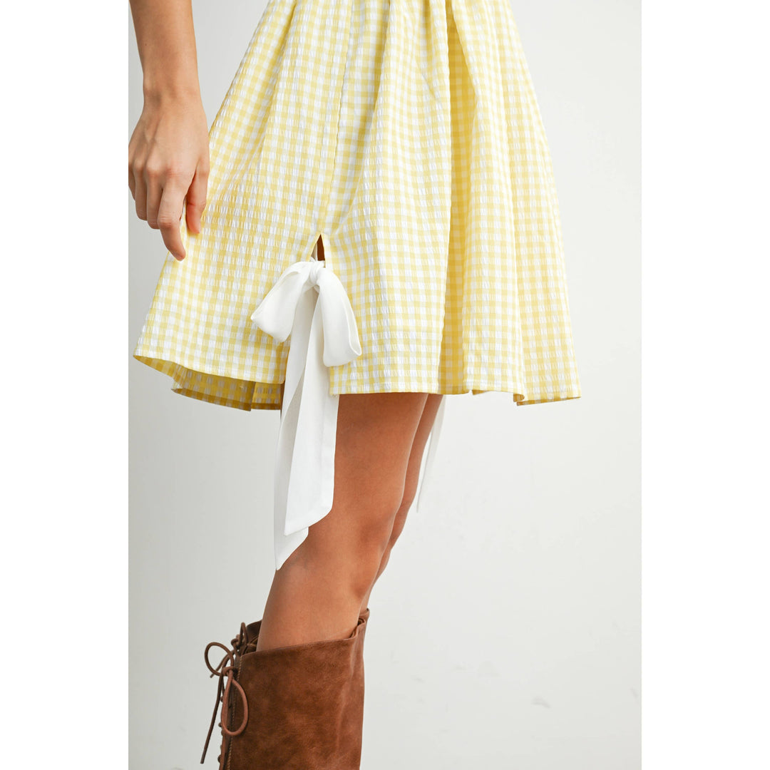 Gingham Mini Sundress | Yellow