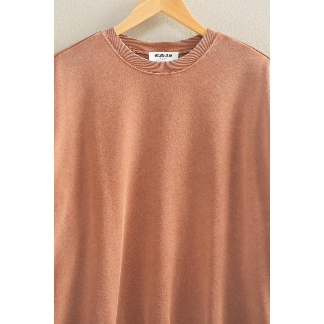 Oversized Mineral Washed Sweatshirt | Chestnut