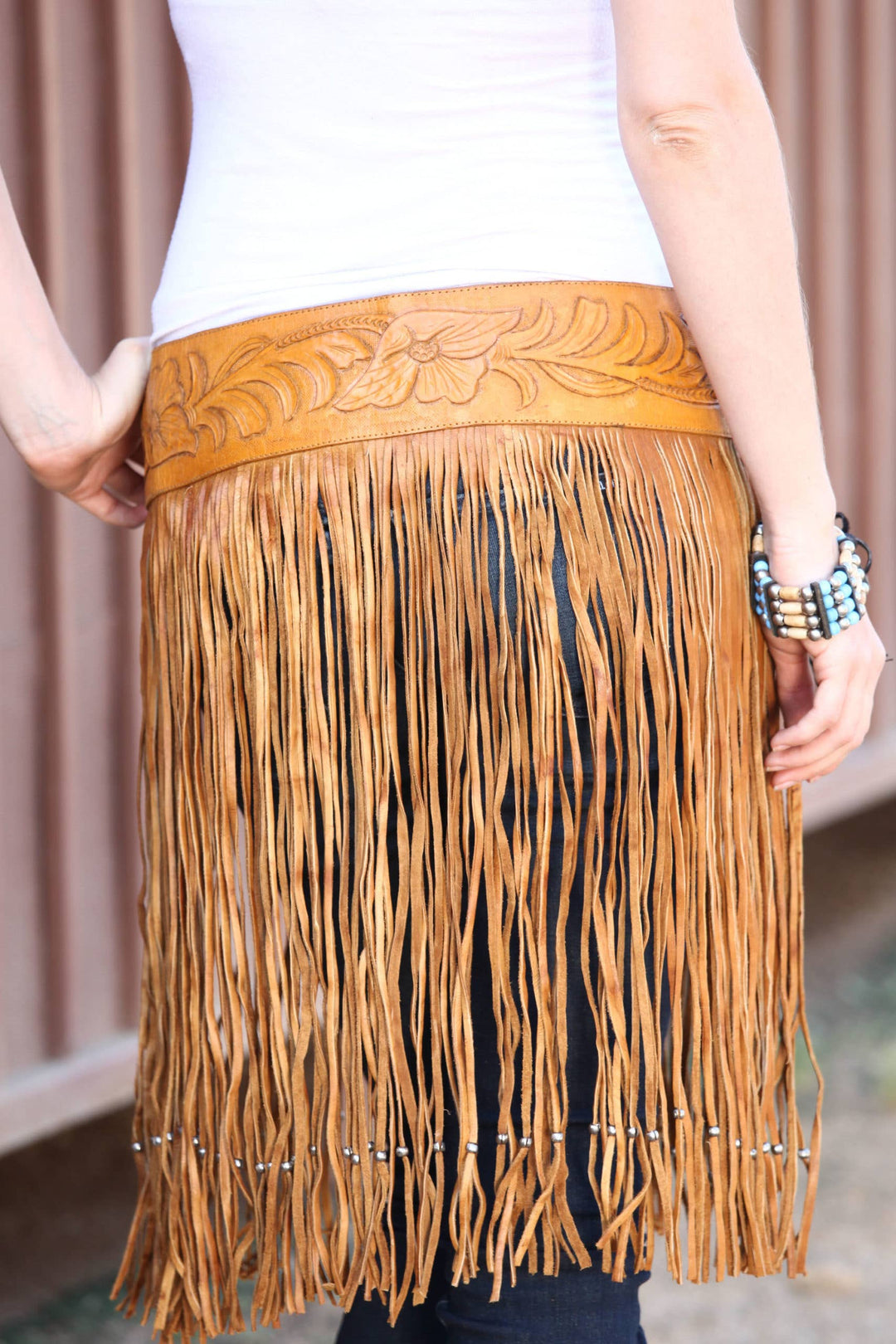 Western Flair Fringe Belt | Tan