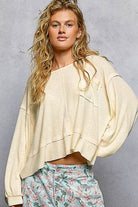 Contrast Stitch Ribbed Long Sleeve Top