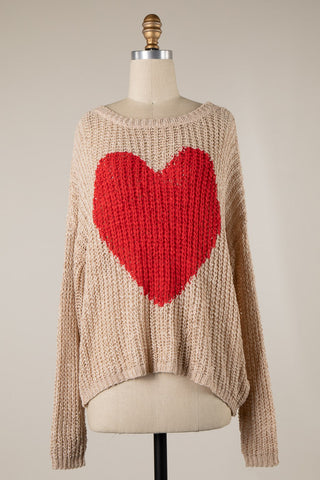 Heart Lightweight Sweater