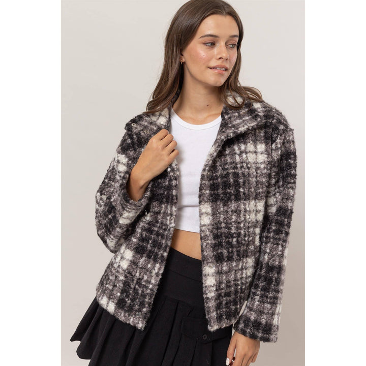 Plaid Boucle Jacket | Black