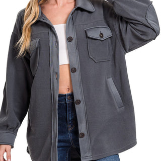 Oversized Fleece Jacket (Ash Grey)