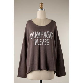 Champagne Please Lightweight Sweater (Charcoal)