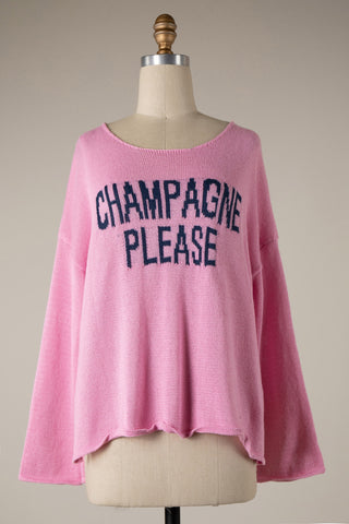 Champagne Please Lightweight Sweater (Cherry Pink)