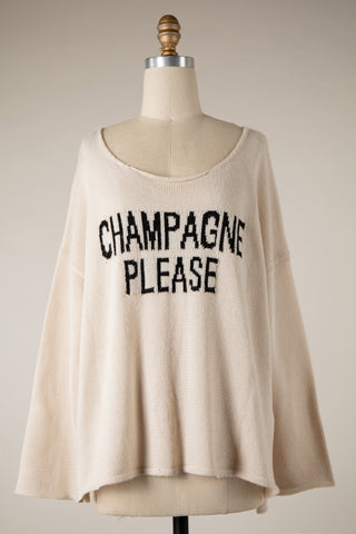 Champagne Please Sweater | Beige