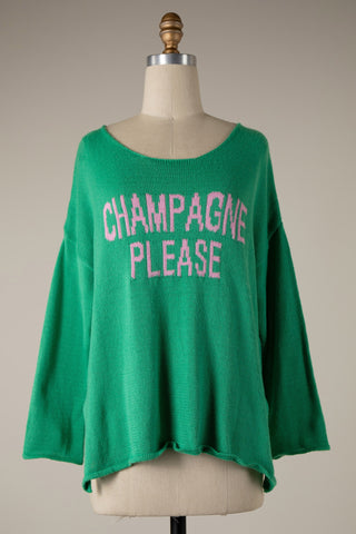 Champagne Please Lightweight Sweater (Green)