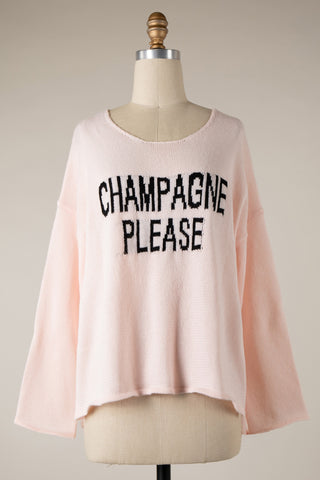 Champagne Please Lightweight Sweater (Blush)