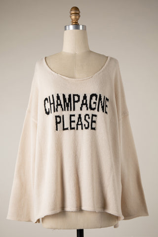 CHAMPAGNE PLEASE Lightweight Sweater