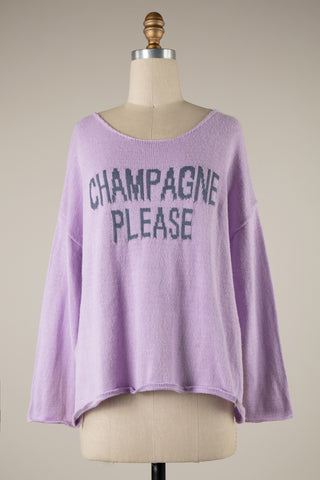 Champagne Please Lightweight Sweater (Lavender)