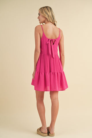 Pink Tiered Mini Dress