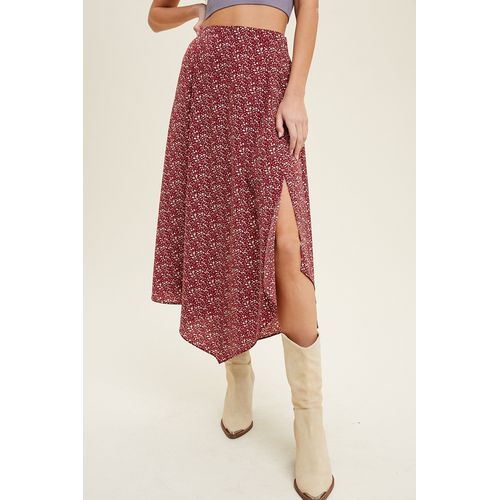 Fall Midi Skirt (Wine)