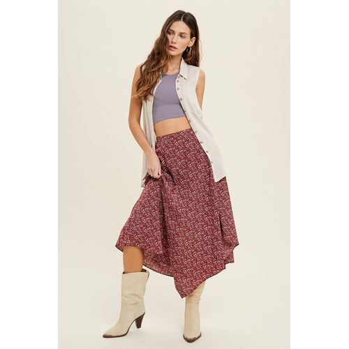 Fall Midi Skirt (Wine)