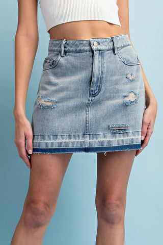 Whisker Washed Mini Skirt