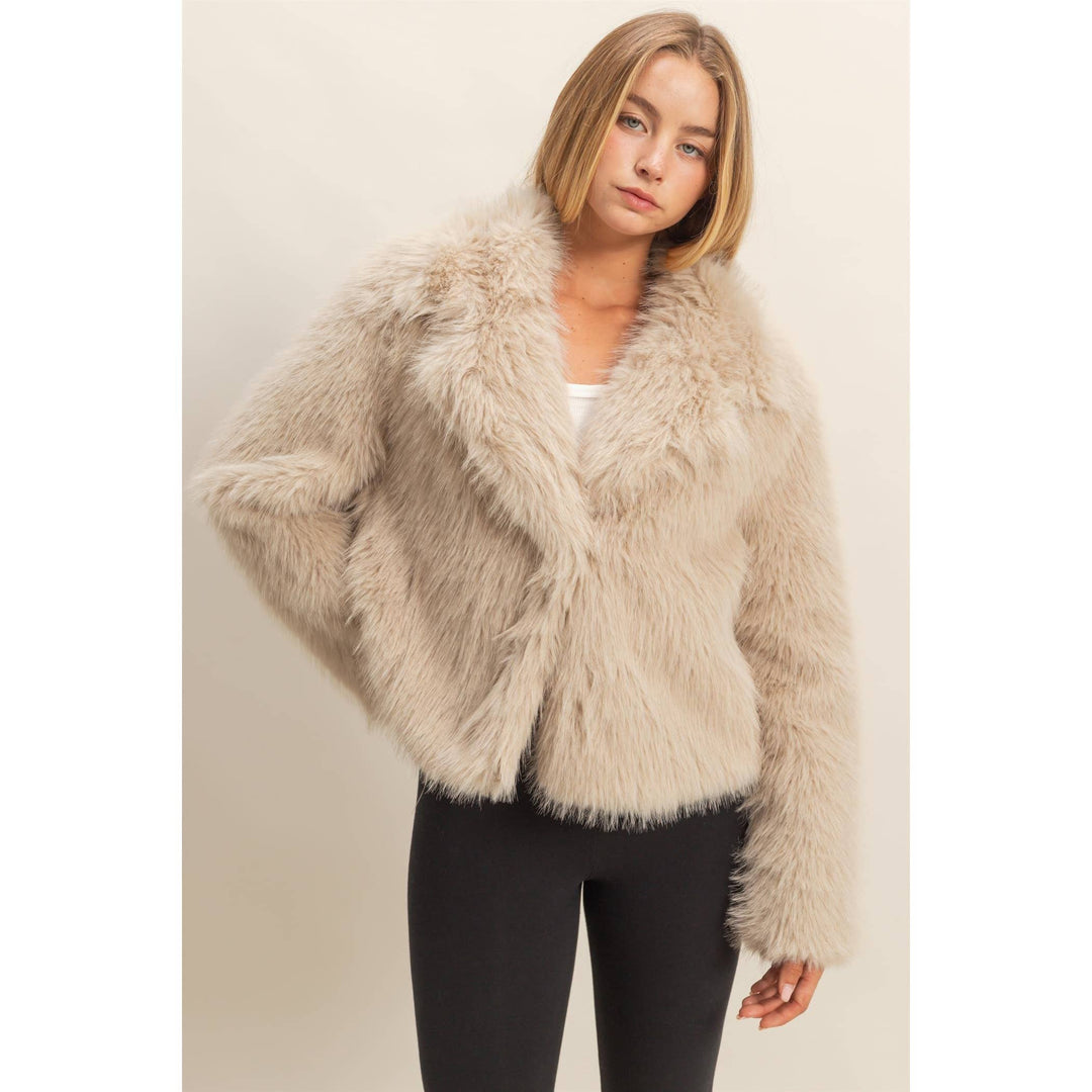 Faux Fur Jacket | Cream
