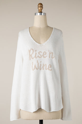 Rise and Wine Lightweight Sweater (White)