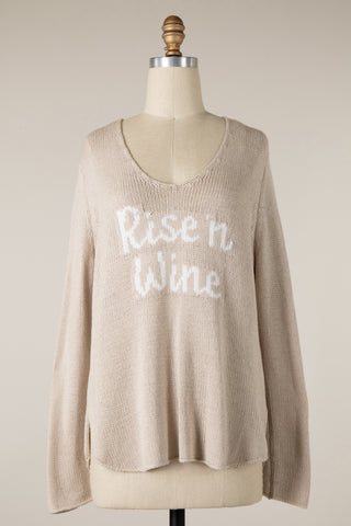 Rise & Wine Lightweight Sweater (Khaki)