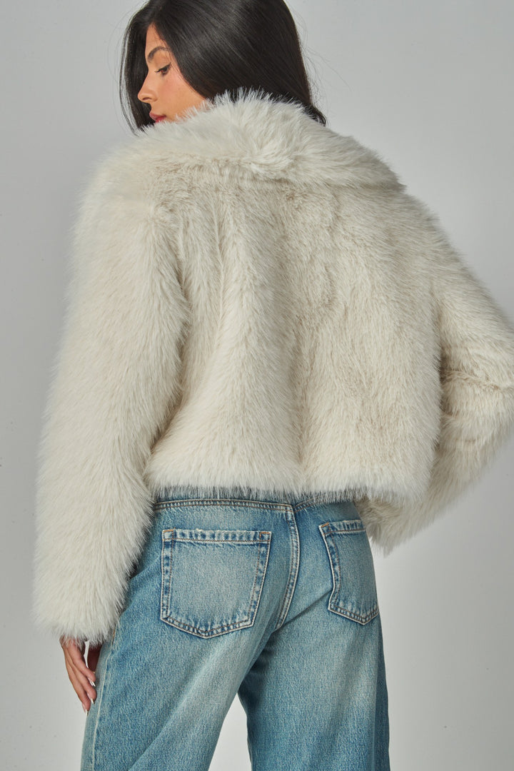 Faux Fur Jacket | Light Beige