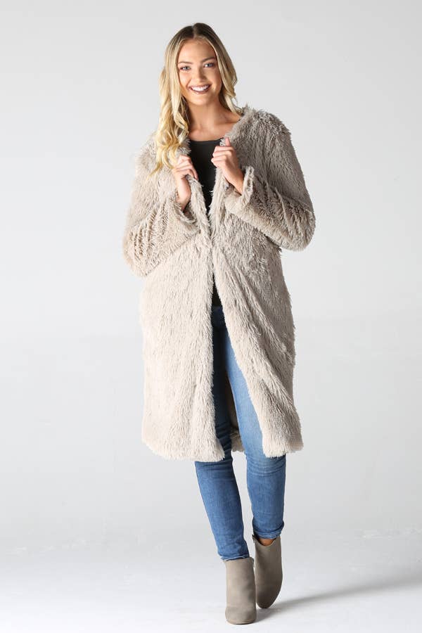 Idaho Luxe Faux Fur Coat | Tan