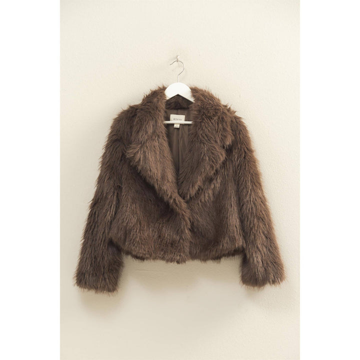 Faux Fur Jacket | Brown